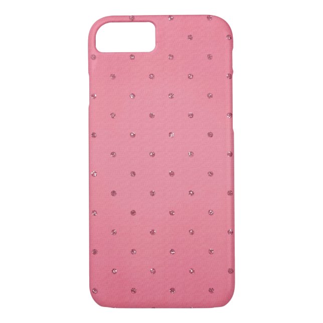 Rosa Glitter Dots Case-Mate iPhone Skal (Baksida)
