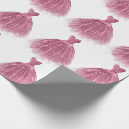 Rosa Glitter Dress Elegant Party Mönster Presentpapper