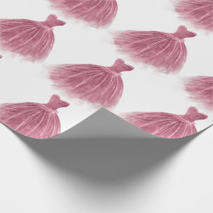 Rosa Glitter Dress Elegant Party Mönster Presentpapper