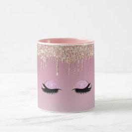 Rosa Glitter Dripkaffe Mugg - Gnistra och Stil