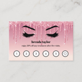 Rosa Glitter Drives Browbar Eyelash Anpassningsbar Visitkort