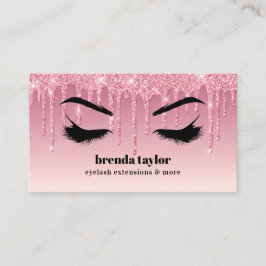 Rosa Glitter Drives Eyelash Browbar-professionell  Visitkort