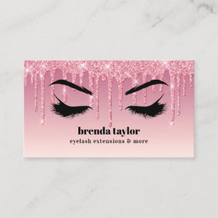 Rosa Glitter Drives Eyelash Browbar-professionell Visitkort