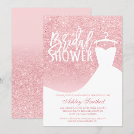 Rosa glitter elegant chic-Möhippa för  Inbjudningar