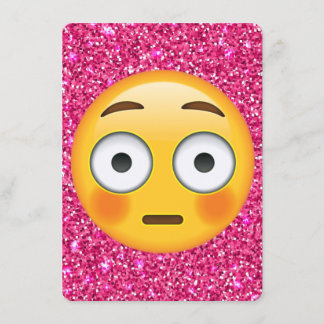 Rosa glitter emoji-inbjudan inbjudningar