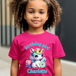 Rosa Glitter encorn Magic Star Girls födelsedag T Shirt