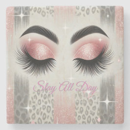 Rosa Glitter Eyelash Stenunderlägg