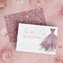  Rosa Glitter FemininindiskpressQuinceanera Spara Datumet