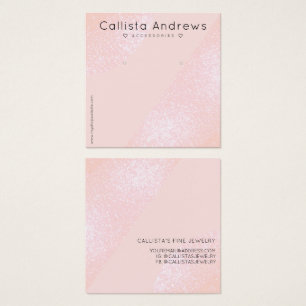  Rosa Glitter Geo Heart Earring Visning Fyrkantigt Visitkort