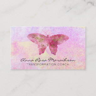 *~* Rosa Glitter Gilded Pastel Fantasy Butterfly Visitkort