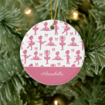 Rosa Glitter Girl Ballerina Mönster jul