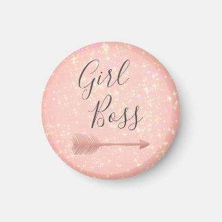 Rosa Glitter Girl Chef Magnet