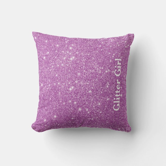 Rosa Glitter Girl Show Your Glamours Gnistra Kudde (Framsida)