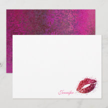 Rosa glitter girlaktig läppstift kyss Personlig