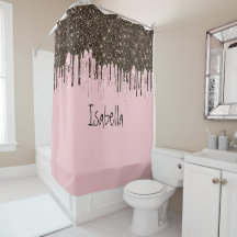  Rosa Glitter Girly Gnistra Personlig Namn