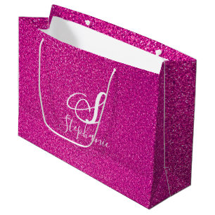 Rosa Glitter Girly Monogram Cute Colorful Söt