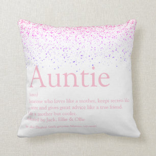 Rosa Glitter Girly Roligt Coola Auntie Moster Defi Kudde