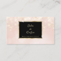 Rosa Glitter Glam Elegant Black och Guld Salon