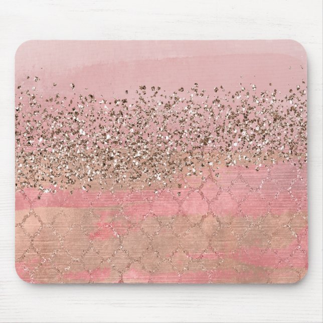 Rosa Glitter Glamour Marockansk Indisk Prinsessa Musmatta (Framsidan)