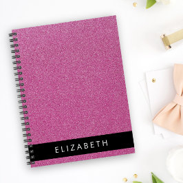 Rosa Glitter, Glitter, bakgrund, ditt namn Anteckningsbok