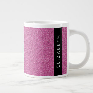 Rosa Glitter, Glitter, bakgrund, ditt namn Jumbo Mugg
