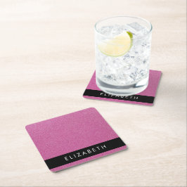Rosa Glitter, Glitter, bakgrund, ditt namn Underlägg Papper Kvadrat