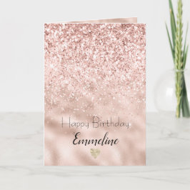 Rosa Glitter Glitzy-Gnistran Kort
