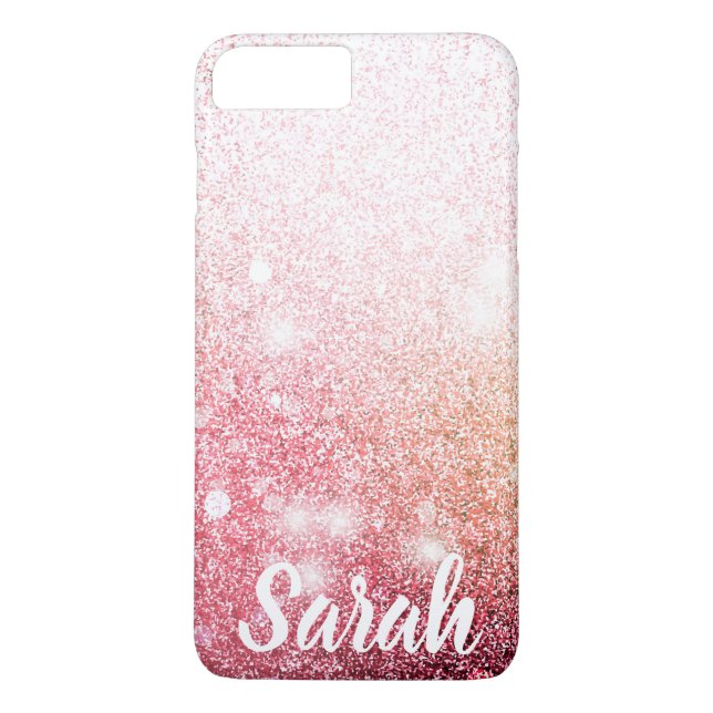 Rosa Glitter gnistra design Case-Mate iPhone Skal (Baksida)