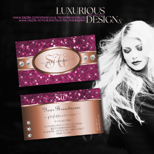 Rosa Glitter Gnistra Diamonds Initialer Ro Guld Visitkort