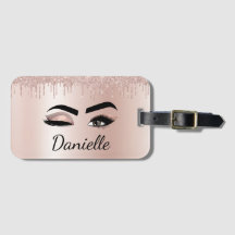  Rosa Glitter Gnistra Eyelash Monogram Namn