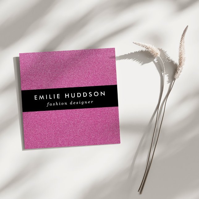 Rosa Glitter, Gnistra, Glitter Fyrkantigt Visitkort (Skapare uppladdad)