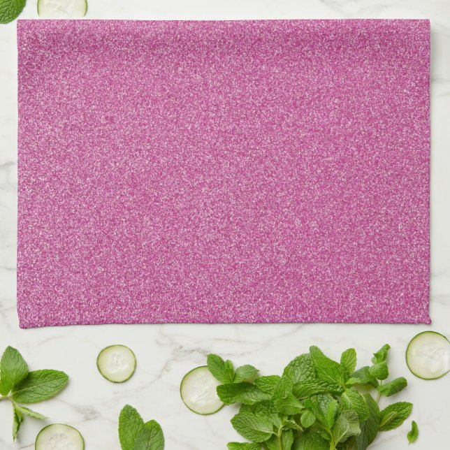 Rosa Glitter, Gnistra, Glitter Kökshandduk (Vikta)