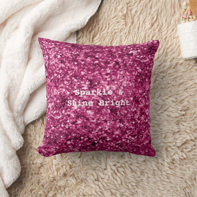 Rosa Glitter Gnistra Kudde (Filt)