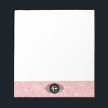 Rosa Glitter Gnistra Monogram Anteckningsblock<br><div class="desc">Det här söta monogrammet har ett svart och vitt monogram på en vacker rosa glitter. Anpassa musknappen till valfri namn. Så roligt för en tjej back to school förser oss med. Designad av Blackberry Boulevard.</div>