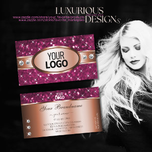Rosa Glitter Gnistra Stars Diamonds Logotyp Ro Gul Visitkort