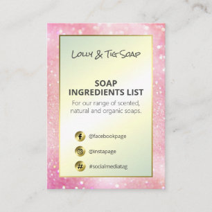 Rosa Glitter Guld Fragrance Ingredients Visitkort