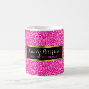 Rosa Glitter Guld Ram Kaffemugg