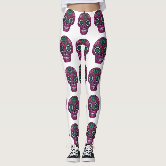 rosa glitter-halspulver leggings (Framsida)