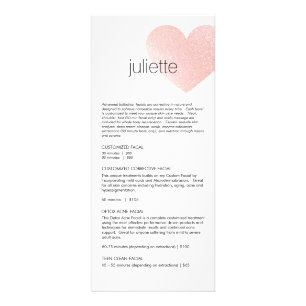Rosa Glitter Heart Esthetician Service Pris Meny