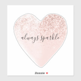 Rosa Glitter Heart Gnistra Klistermärken