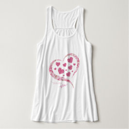 Rosa Glitter Heart Romantic Happy Valentine Day Linne Med Racerback