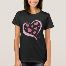 Rosa Glitter Heart Romantic Happy Valentine Day T Shirt