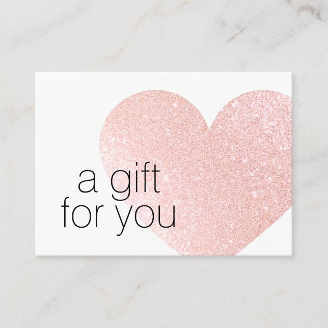 Rosa Glitter Heart Salon Gift Card Visitkort (Framsida)