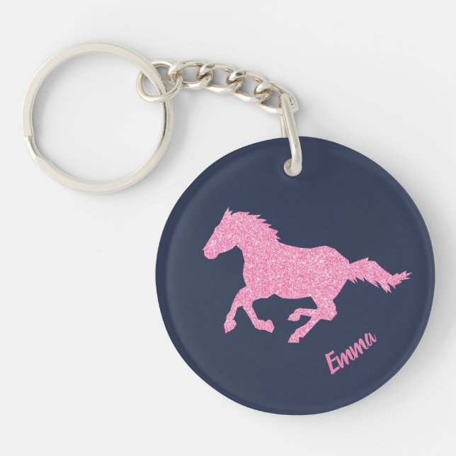 Rosa Glitter Horse Little Girl First Namn Animal (Framsidan)