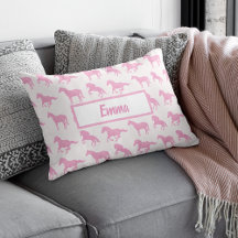 Rosa Glitter Horse Mönster Little Girl First Namn