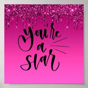 Rosa Glitter inspirational Poster