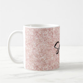 Rosa Glitter Kaffemugg