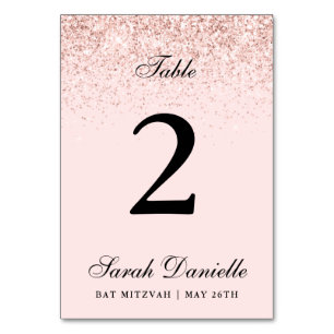  Rosa Glitter Konfetti Personlig Bord Num Bordsnummer
