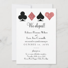Rosa Glitter Las Vegas Elopement Announcment Inbjudningar