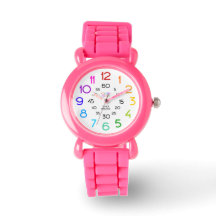 Rosa Glitter Learning Watch med märkt Händer